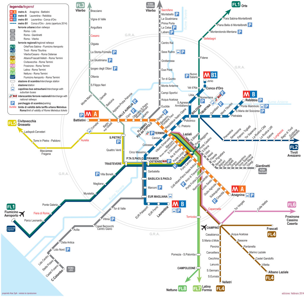 How to get around Rome - Metro map 