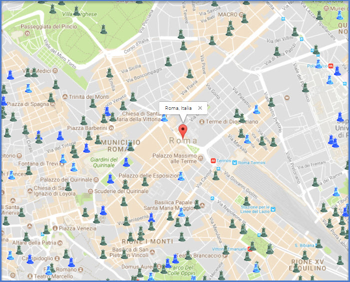 Map of rome drinking fountains 