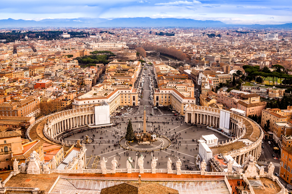 How to get to Vatican City - aerial view of Rome
