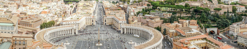 St. Peter's Square in Rome from the air